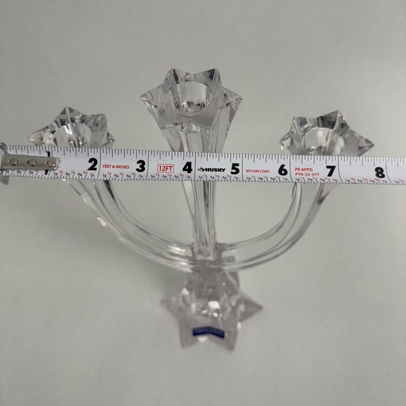 Villeroy & Boch Lucca 3-arm 24% Lead Crystal Glass Candelabra Austria 12” Tall - Picture 12 of 15